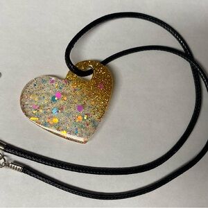 Handmade resin heart necklace